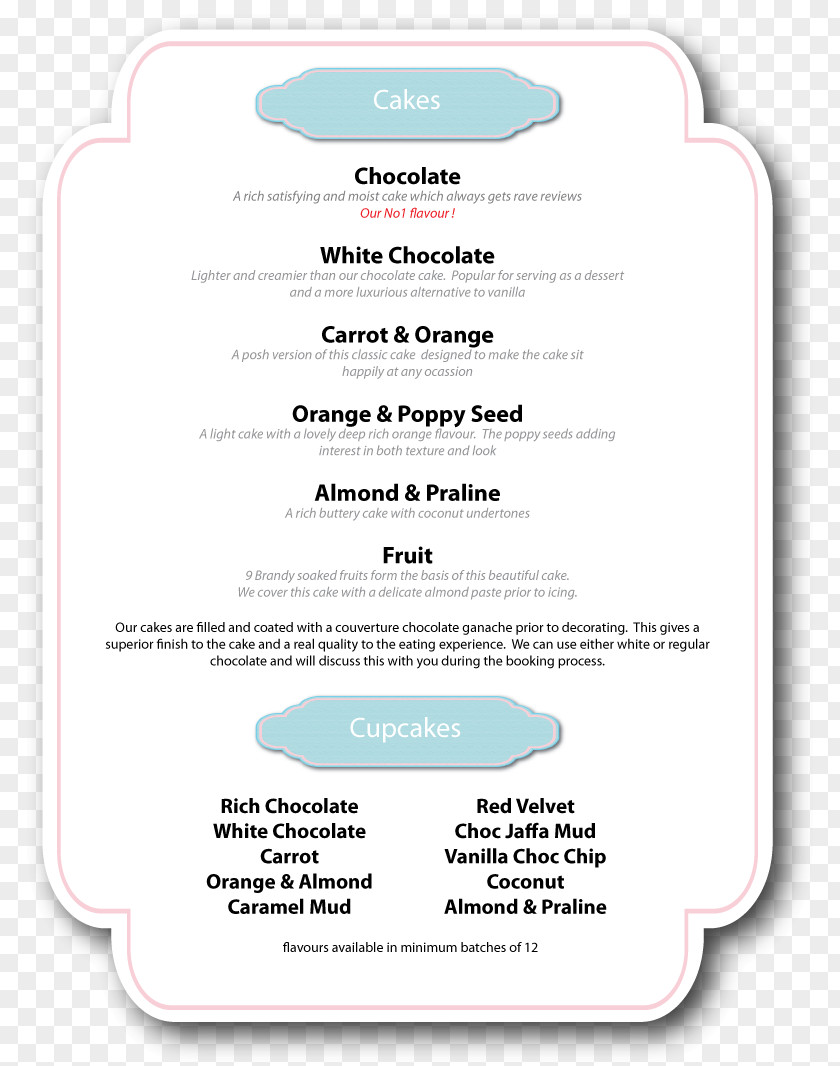 Cake Menu Document Line PNG