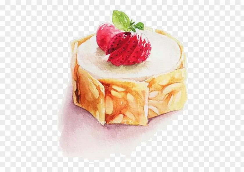 Hand-painted Cake Profiterole Cheesecake Art Food Illustration PNG