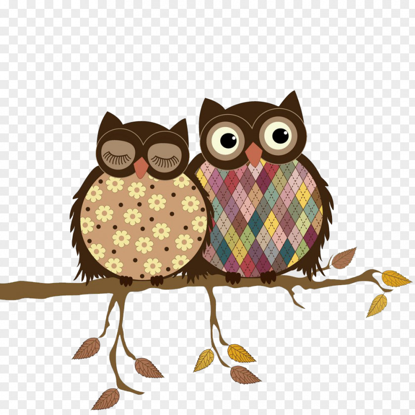 Owl Branches Tawny Pillow Illustration PNG