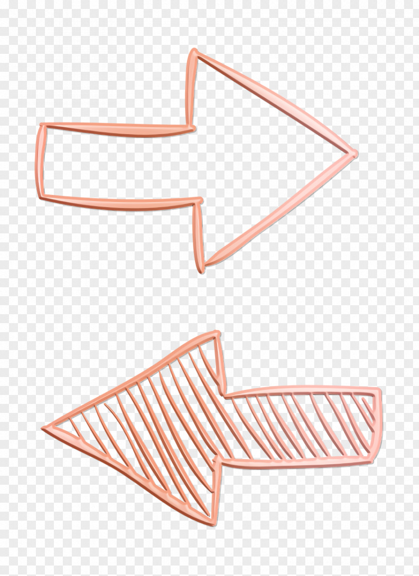 Social Media Hand Drawn Icon Two Opposite Arrows Sketch PNG