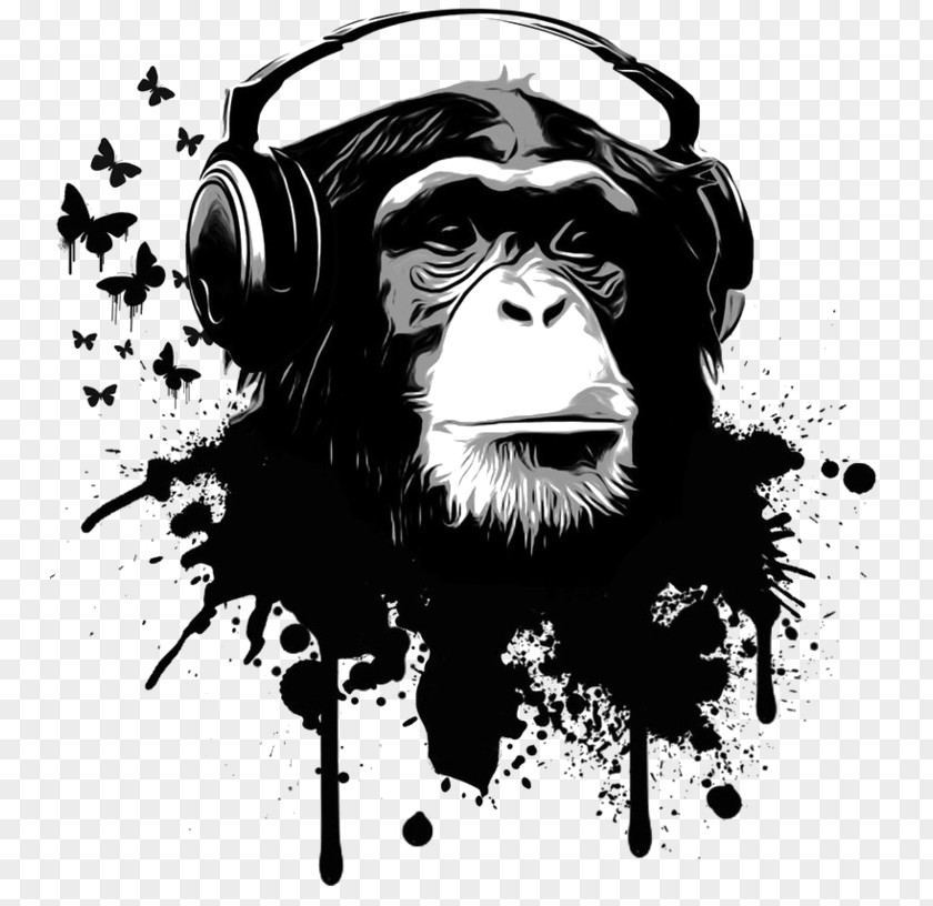 Monkey Chimpanzee Artist Printmaking Graphic Arts PNG