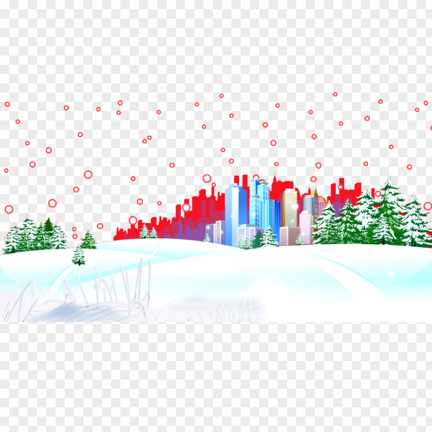 Hand-painted Scenery Snow Desktop Wallpaper PNG