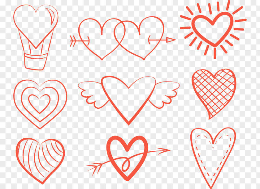 Red Frame Love Heart Clip Art PNG