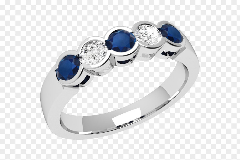 Sapphire Eternity Ring Diamond Cut PNG