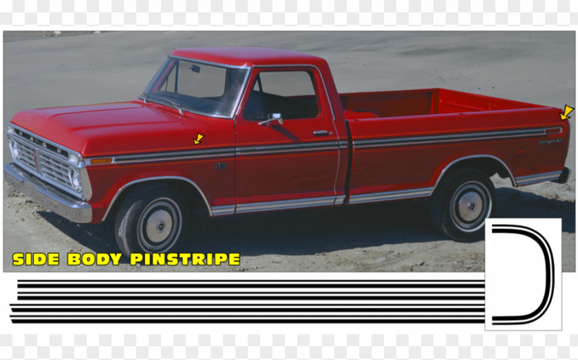 Bright Red Tomato Pickup Truck Ford F-Series Thames Trader Ranger PNG
