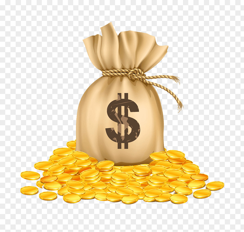 Gold Coin Money Bag PNG