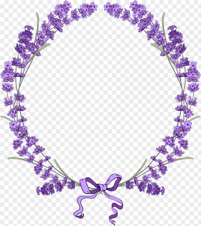 Lavender English Borders And Frames Flower Clip Art PNG