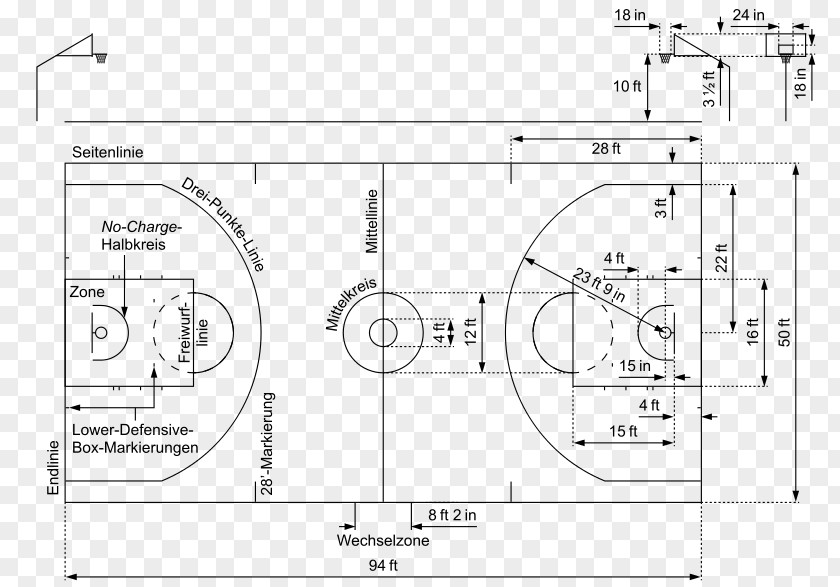 Nba Technical Drawing NBA Diagram Basketball PNG