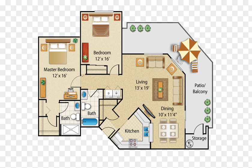 Fountain Plan The Place At Fountains Sun City Apartments Floor Phoenix View Village PNG