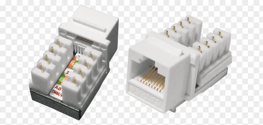 Rj 45 Electrical Connector Registered Jack Keystone Module 8P8C Category 5 Cable PNG