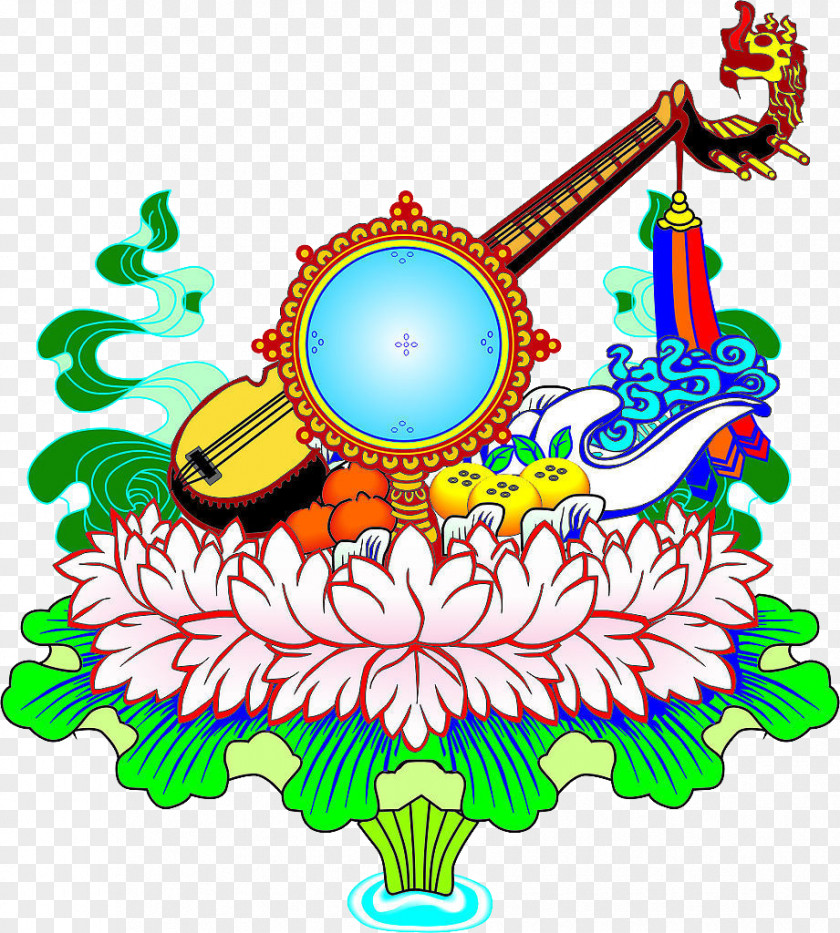 Tibetan Musical Instruments Vector People Graphic Design Clip Art PNG