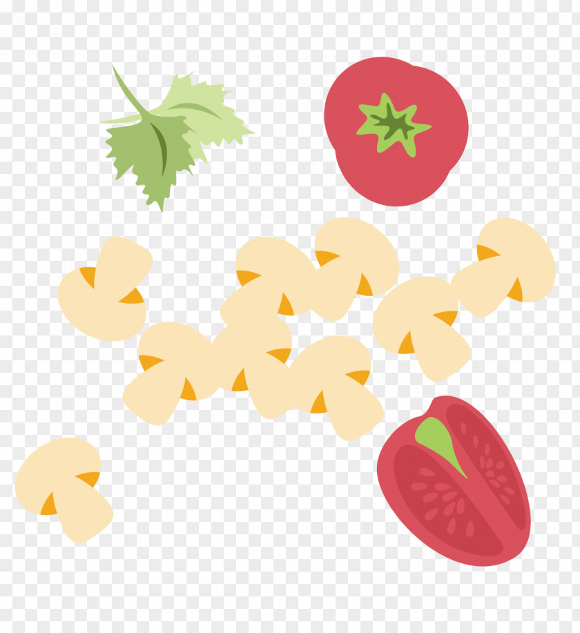 Flat Mushrooms Tomatoes Design Mushroom Tomato PNG