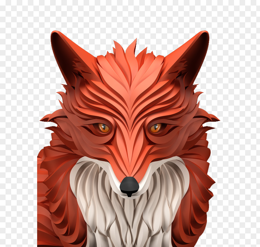 Fox Perspective 3D Computer Graphics Digital Art Modeling Illustration PNG