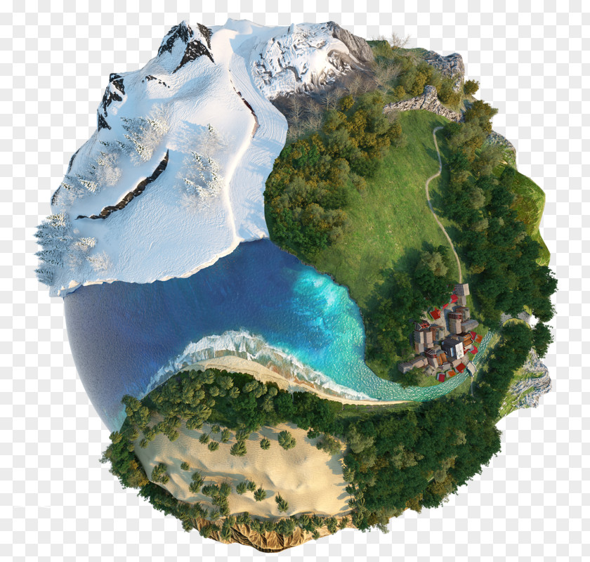 Planet Earth Globe Landscape Concept Royalty-free Stock Illustration PNG