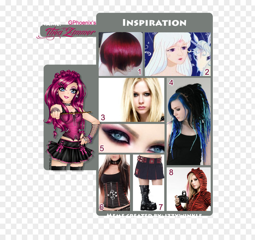 Avril Lavigne Hair Coloring Black Purple Brown PNG