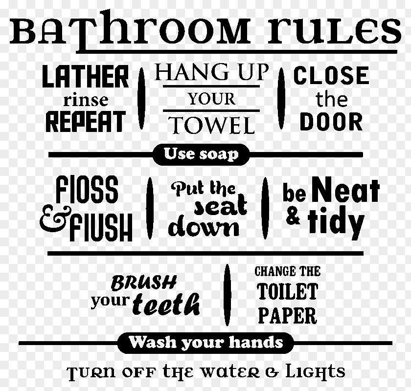 Toilet Rules Number Design M Line Brand PNG