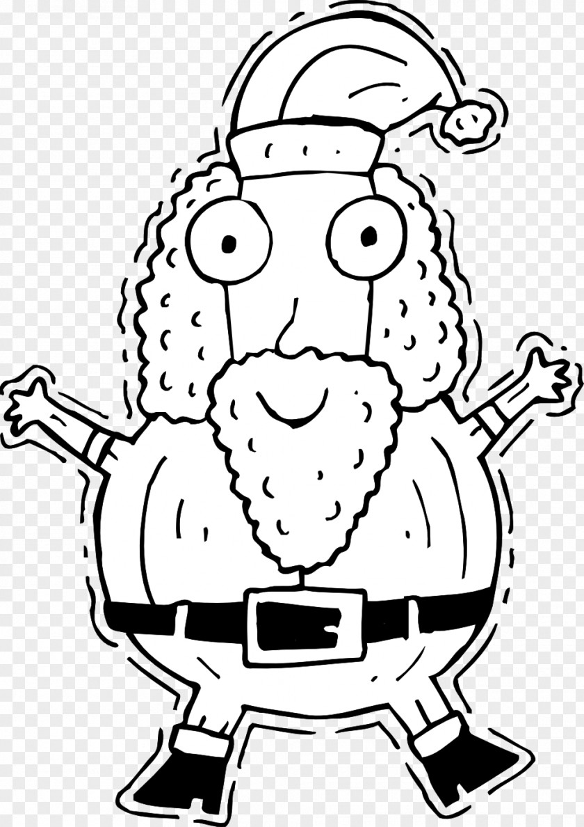 Christmas Black And White Clipart Santa Claus Clip Art PNG