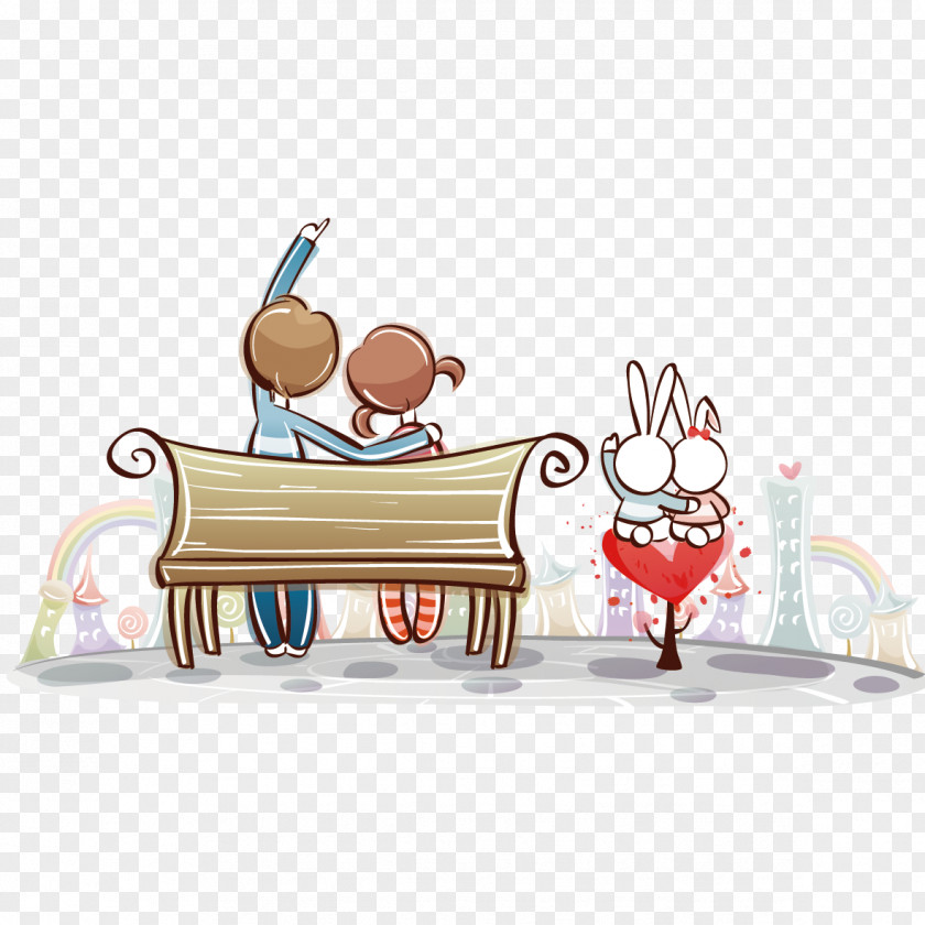 Couple In Love Valentines Day Cartoon Clip Art PNG