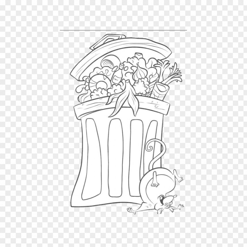 Garbage Can Coloring Book Drawing Image Illustration PNG