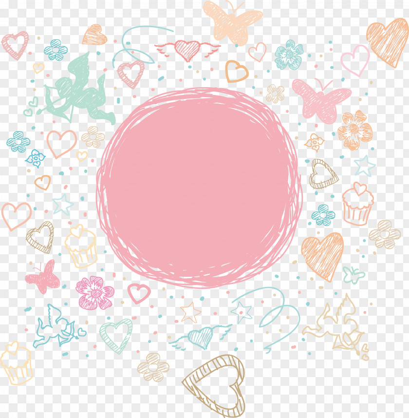Hand-painted Pattern Vector Wedding Valentines Day Heart Clip Art PNG