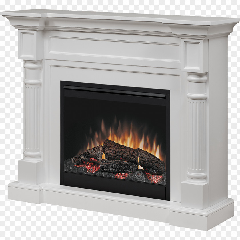Chimney Electric Fireplace Mantel Firebox GlenDimplex PNG