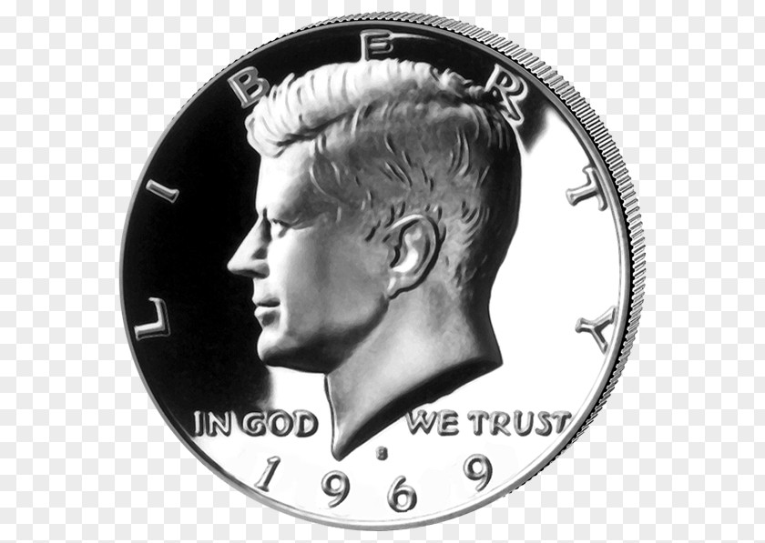 Neil Armstrong John F. Kennedy Coin Silver Half Dollar PNG