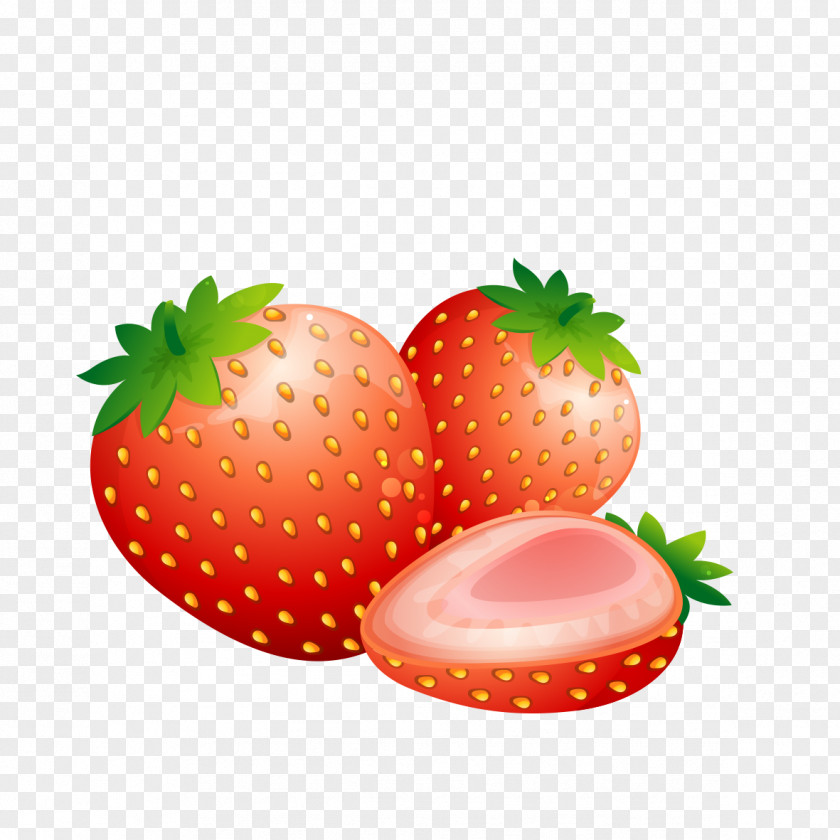 Cartoon Strawberry Fruit Aedmaasikas Food PNG