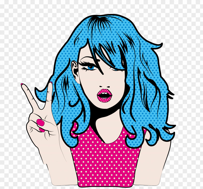 Hand Painted Woman Pop Art Royalty-free Illustration PNG