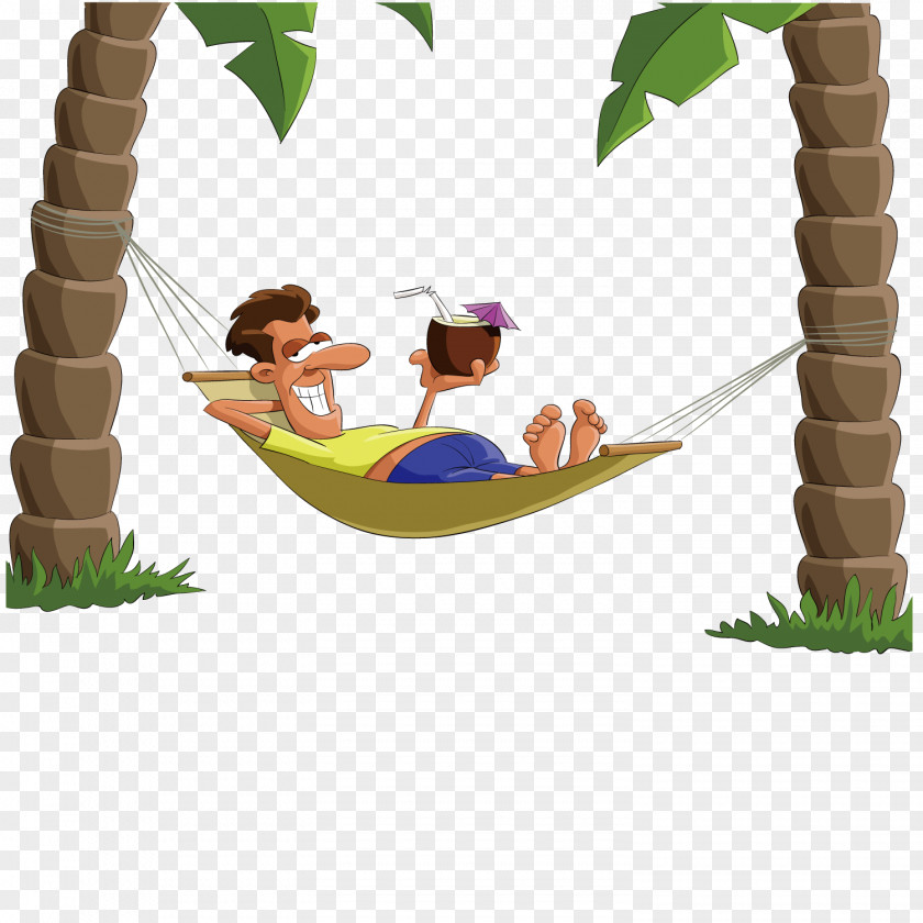 Lying On Top Of The Hammock Man Drawing PNG