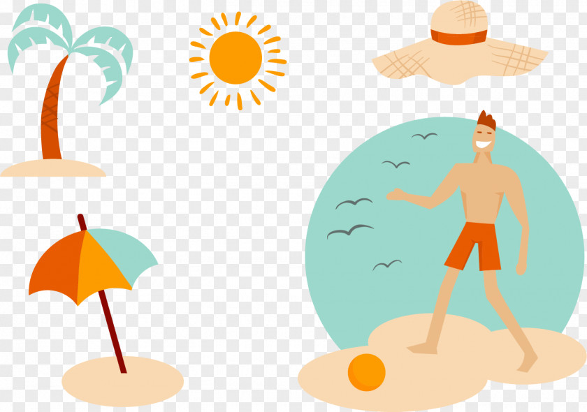 Summer Vacation Surfing Beach PNG