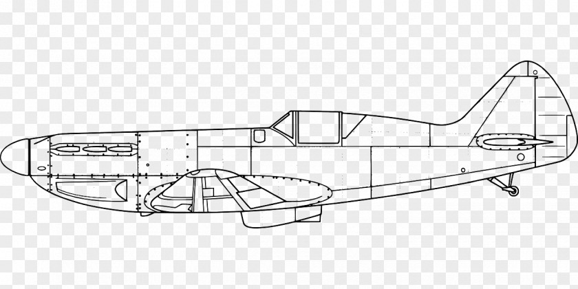 Airplane Aircraft Line Art Blueprint PNG