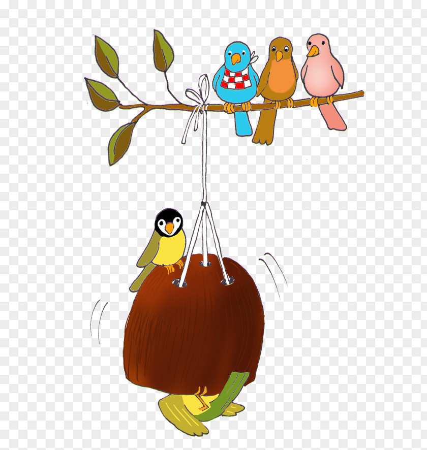 Autumn Wind Bird Feeding Drawing Clip Art PNG