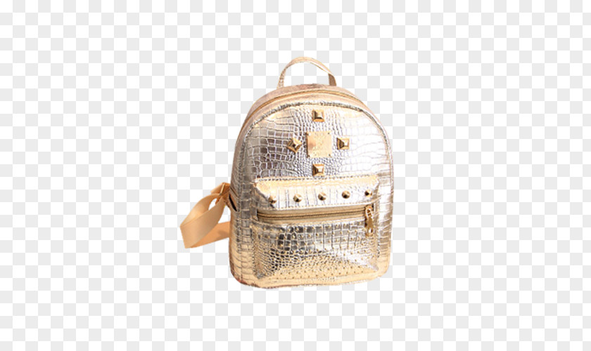 Golden Backpack Satchel Handbag PNG
