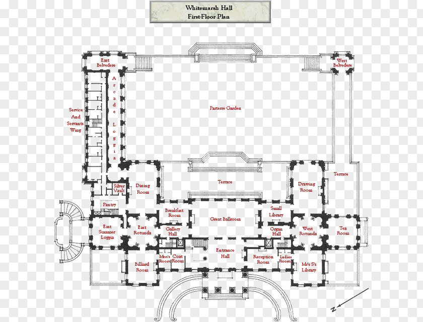 Real Estates Map Whitemarsh Hall Manor House Floor Plan Architecture PNG