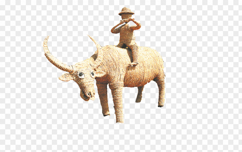 Moody Teenager Riding On A Cow Cattle Scarecrow Icon PNG