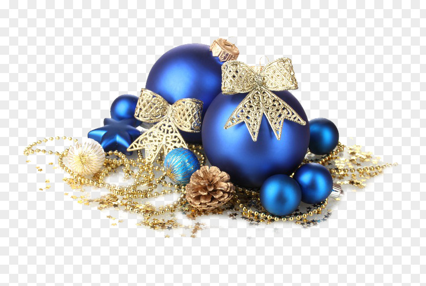 Sapphire Pearl Christmas Decoration Ornament Gold Blue PNG