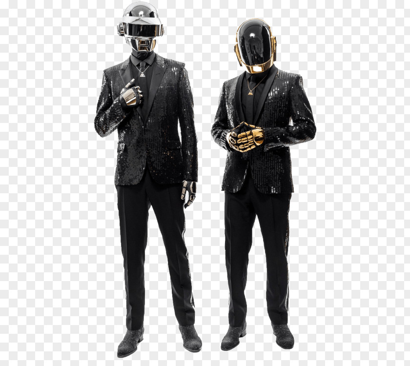 Daft Punk Standing PNG Standing, two robots in black suits clipart PNG