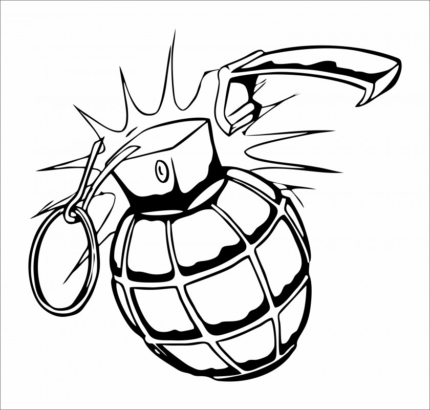 Grenade Tattoo Drawing Flash PNG