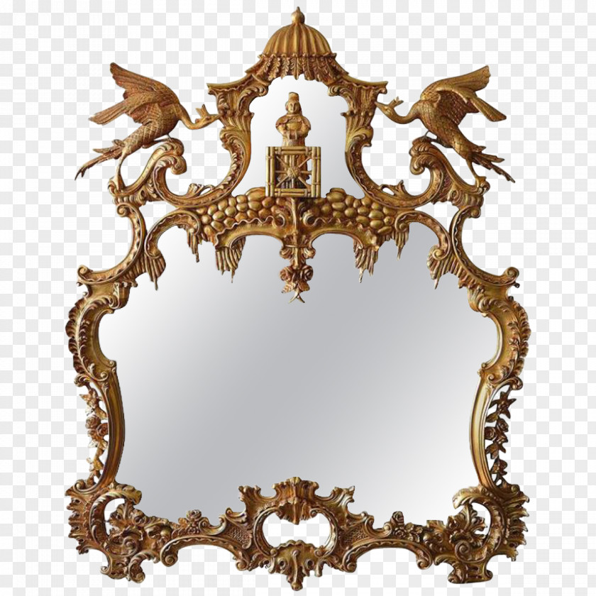 Mirror Fireplace Mantel Chinese Chippendale PNG