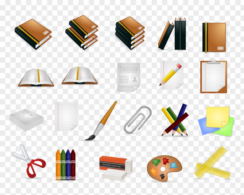 Exquisite Book Supplies Icon Design Stationery PNG