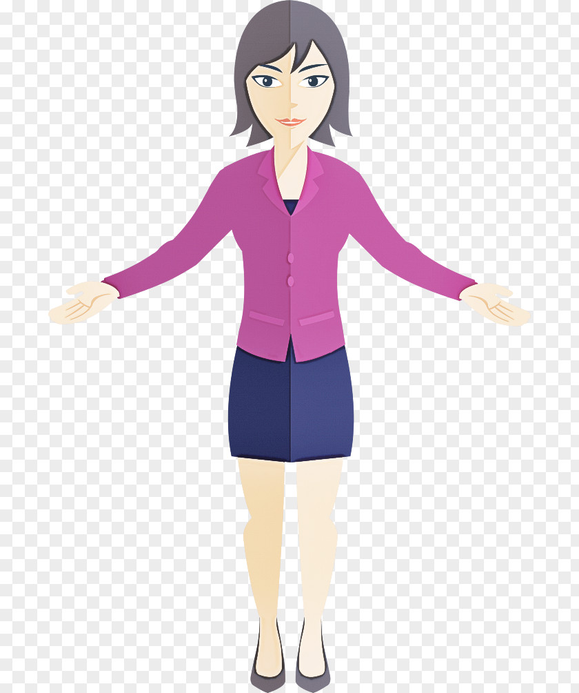 Cartoon Standing Gesture Animation Uniform PNG