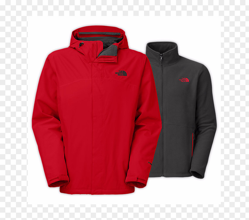 Red Jacket Hoodie The North Face Fleece Gore-Tex PNG