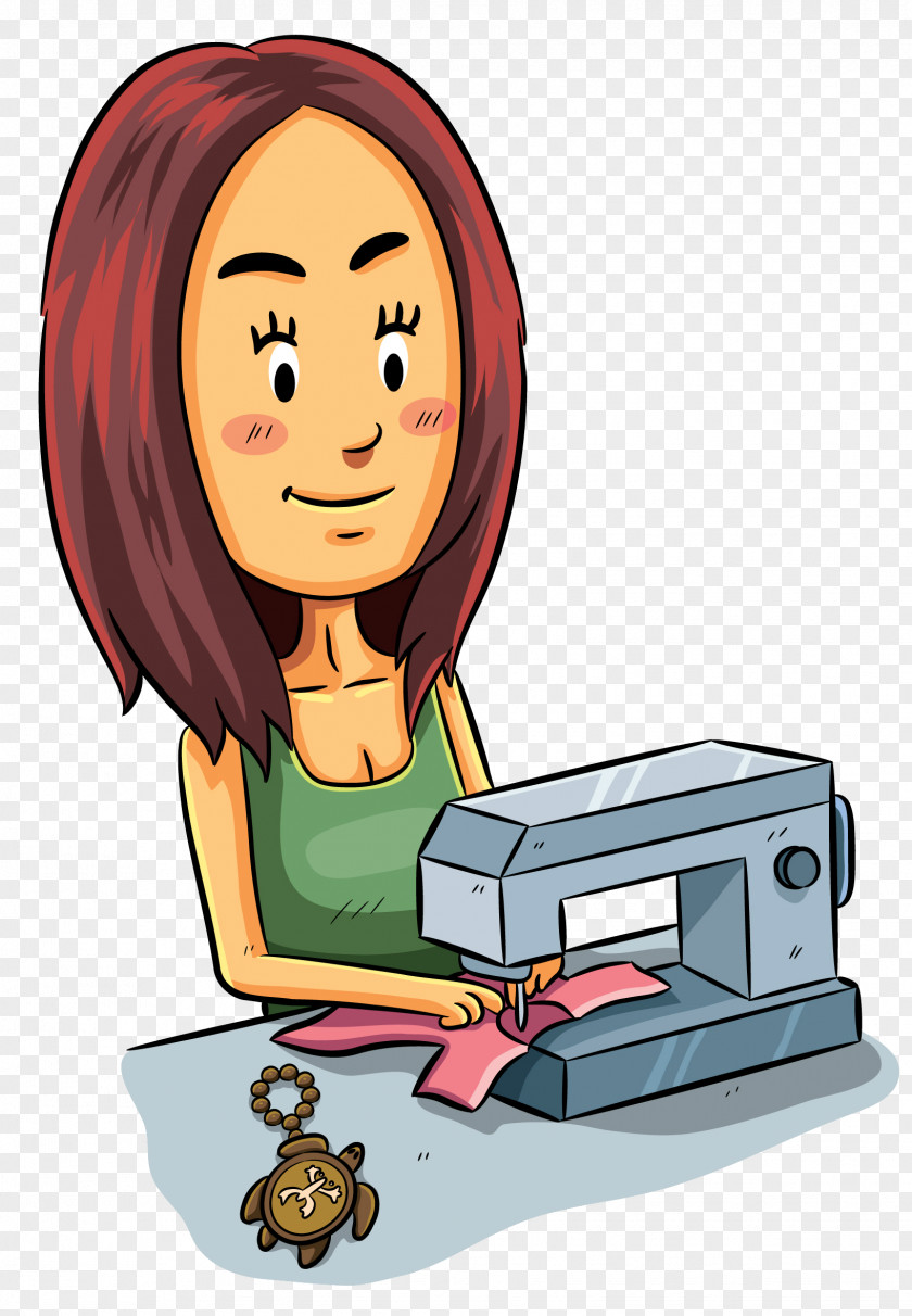 Woman Sewing Clip Art Illustration Royalty-free Cartoon PNG