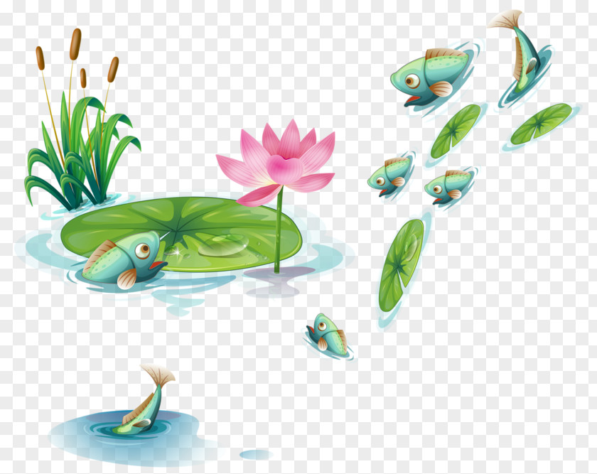 Lotus Pond Drawing Royalty-free PNG