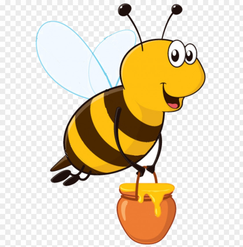 Bee Honey Jar Clip Art PNG