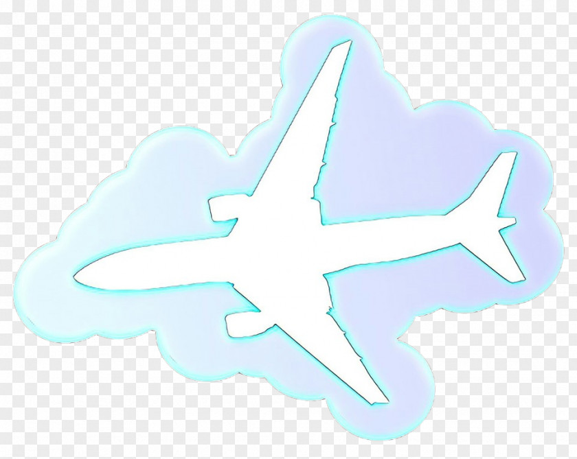 Starfish Logo Turquoise Airplane PNG