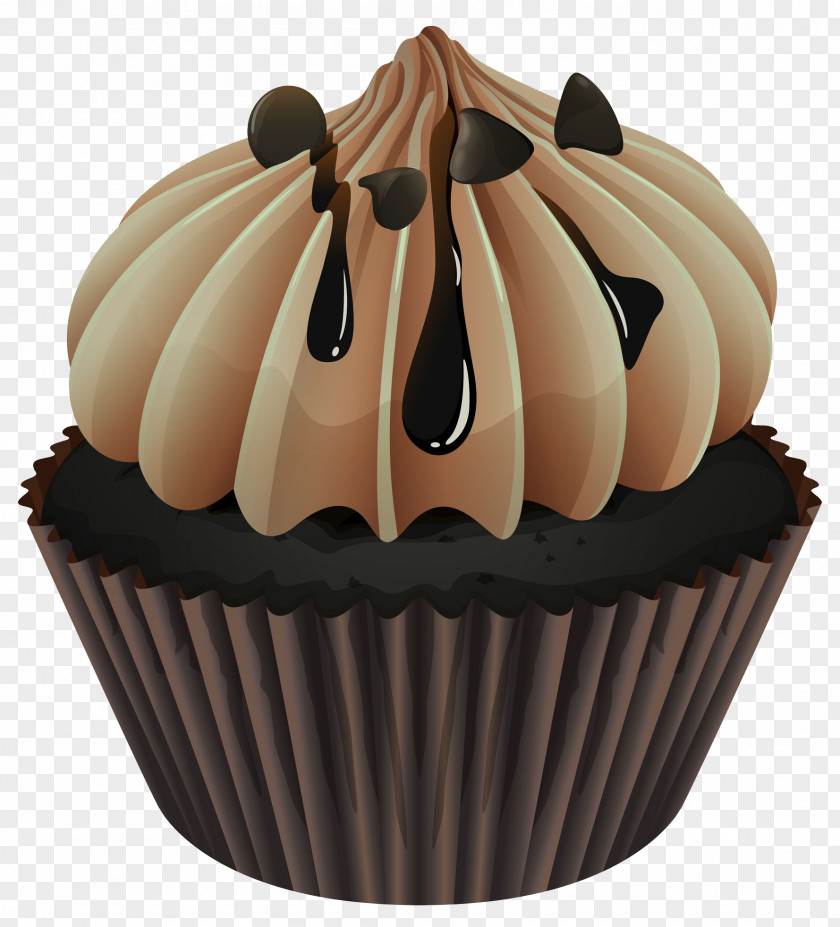 Black Chocolate Cake Cupcake Muffin Icing Clip Art PNG