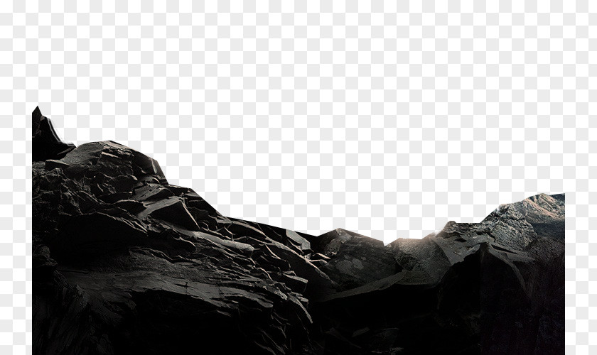 Black Rock Cliff Material And White Fundal PNG