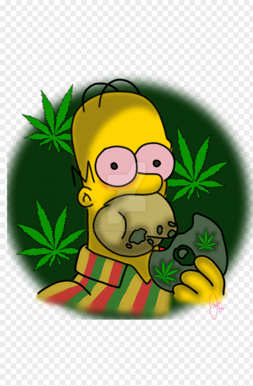 Cannabis Homer Simpson Smoking Bart PNG