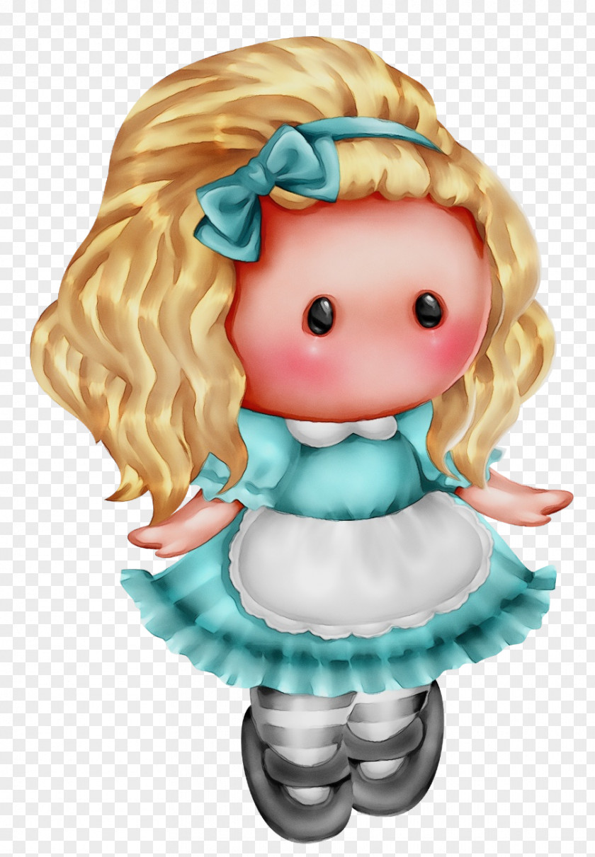 Toy Figurine Cartoon Doll Brown Hair PNG